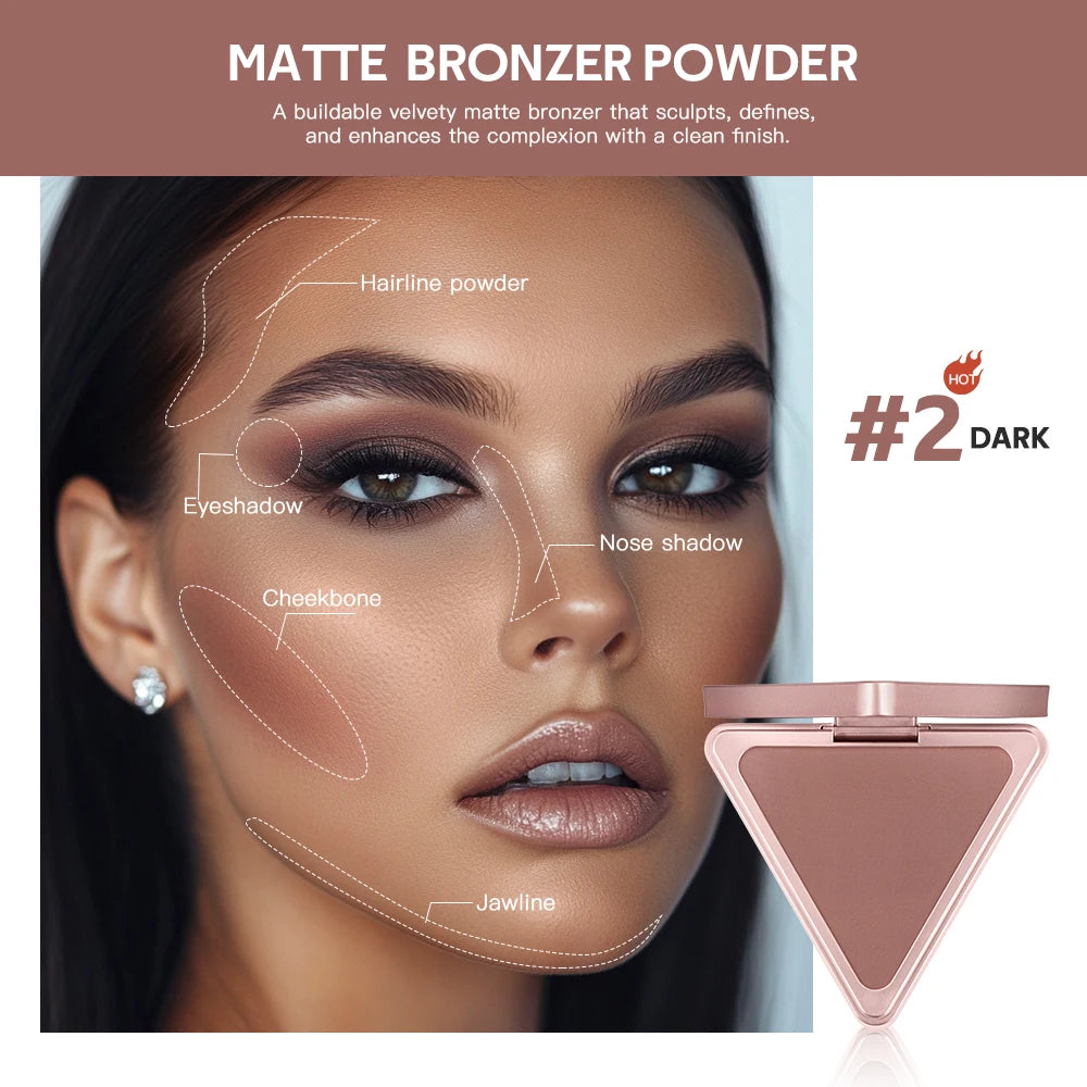 Matte Bronzing Powder for Face Contouring and Shading - 2