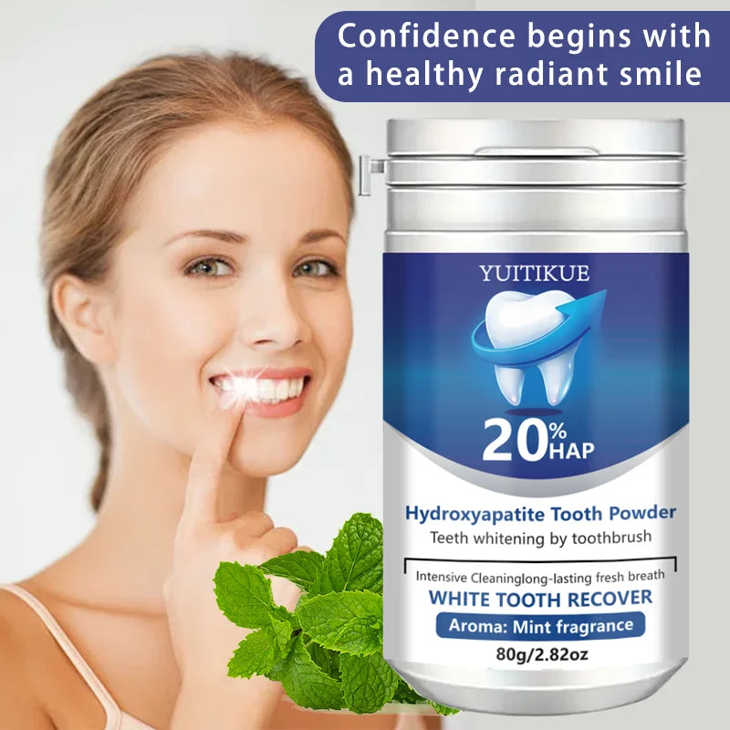 YUITIKUE 20% HAP Hydroxyapatite Toothpaste Teeth Whitening Mint Powder - 4