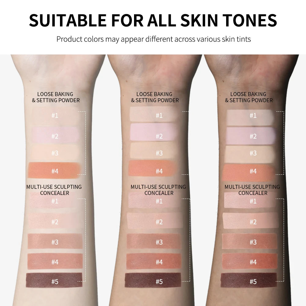 Face Concealer and Matte Setting Powder Makeup Set