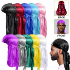 Silk Durag for Men Wave Cap Adjustable Breathable Hair Pirate Hat