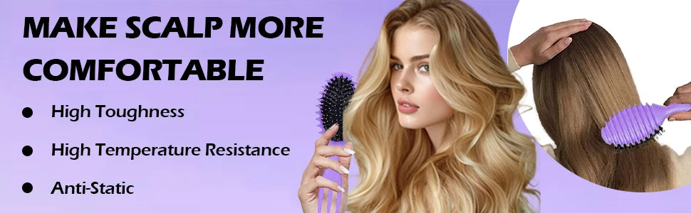 Multifunctional Curly Hair Styling Comb and Scalp Massage Brush