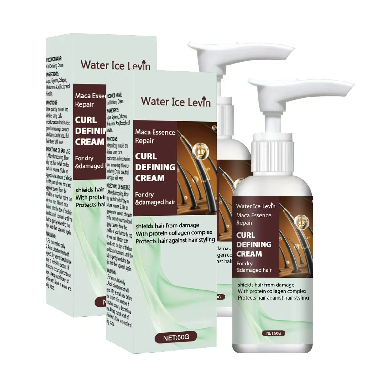Maca Essence Curl Defining Hair Cream with Keratin and Collagen 50g