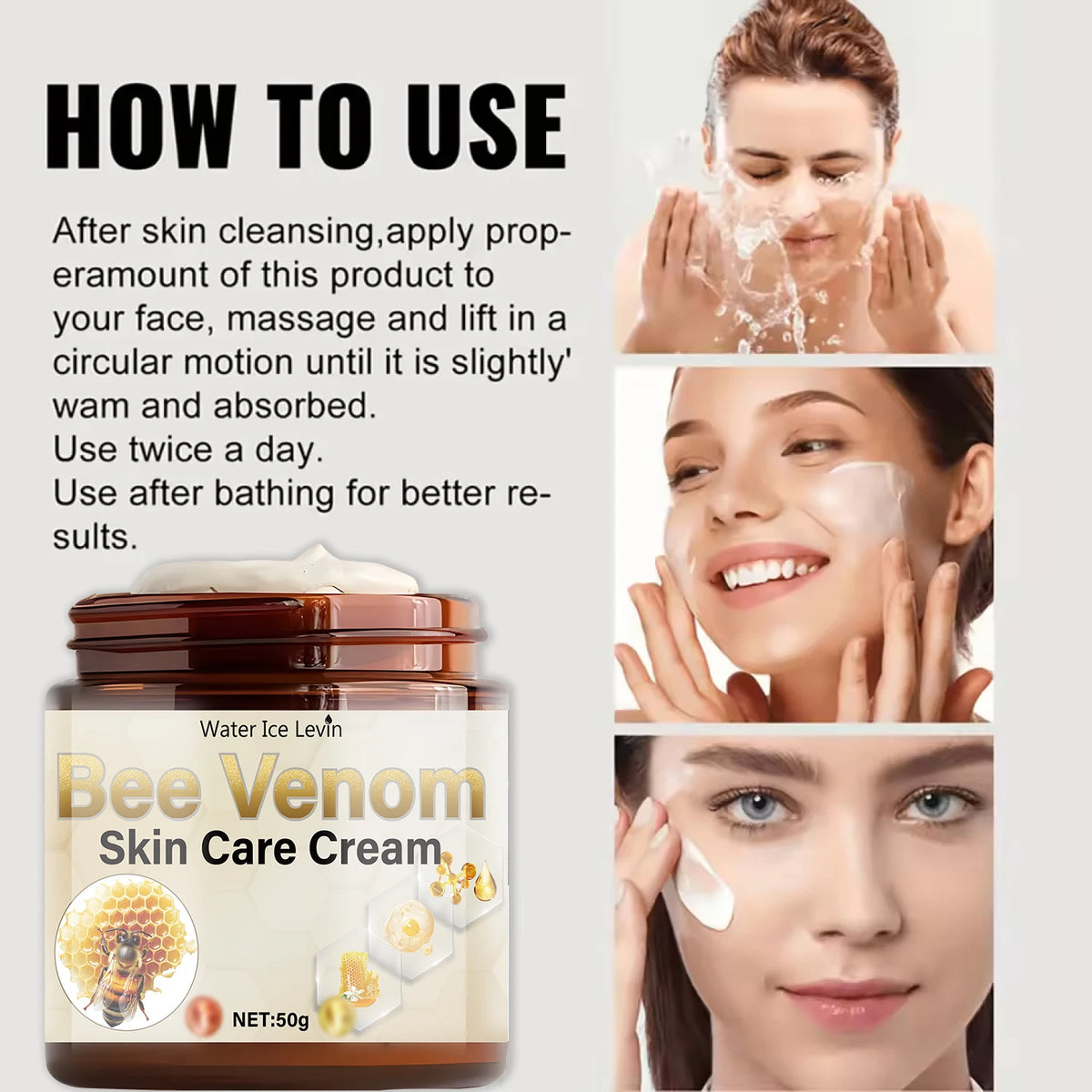 Bee Venom Anti Aging Face Cream Firming Moisturizer for Wrinkles