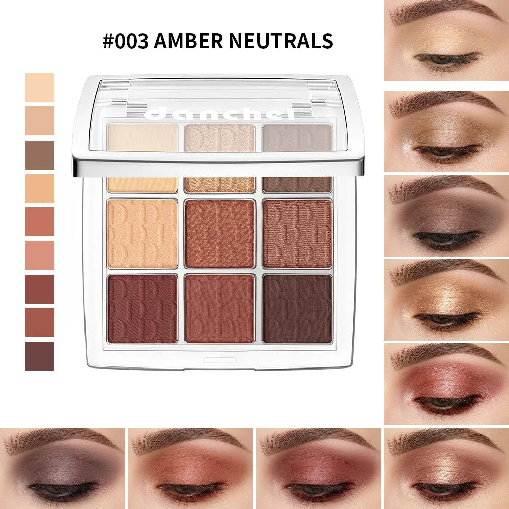 9-Color Pigmented Eyeshadow Palette for Everyday Makeup Looks