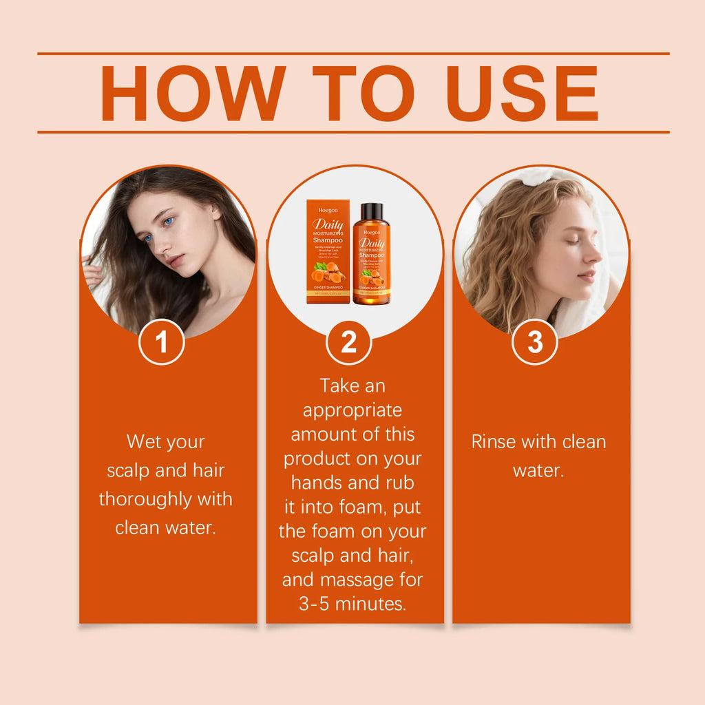 Ginger Shampoo Scalp Nourishing Oil Control and Volumizing Hair Cleanser