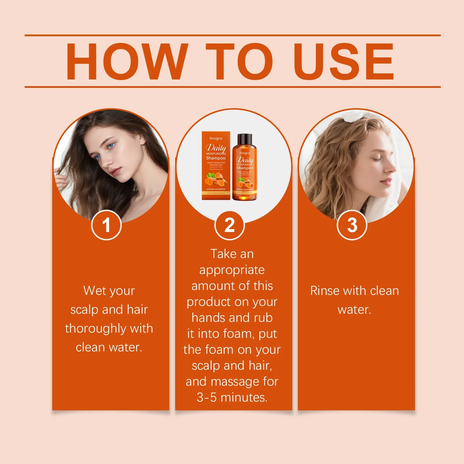 Ginger Shampoo Scalp Nourishing Oil Control and Volumizing Hair Cleanser
