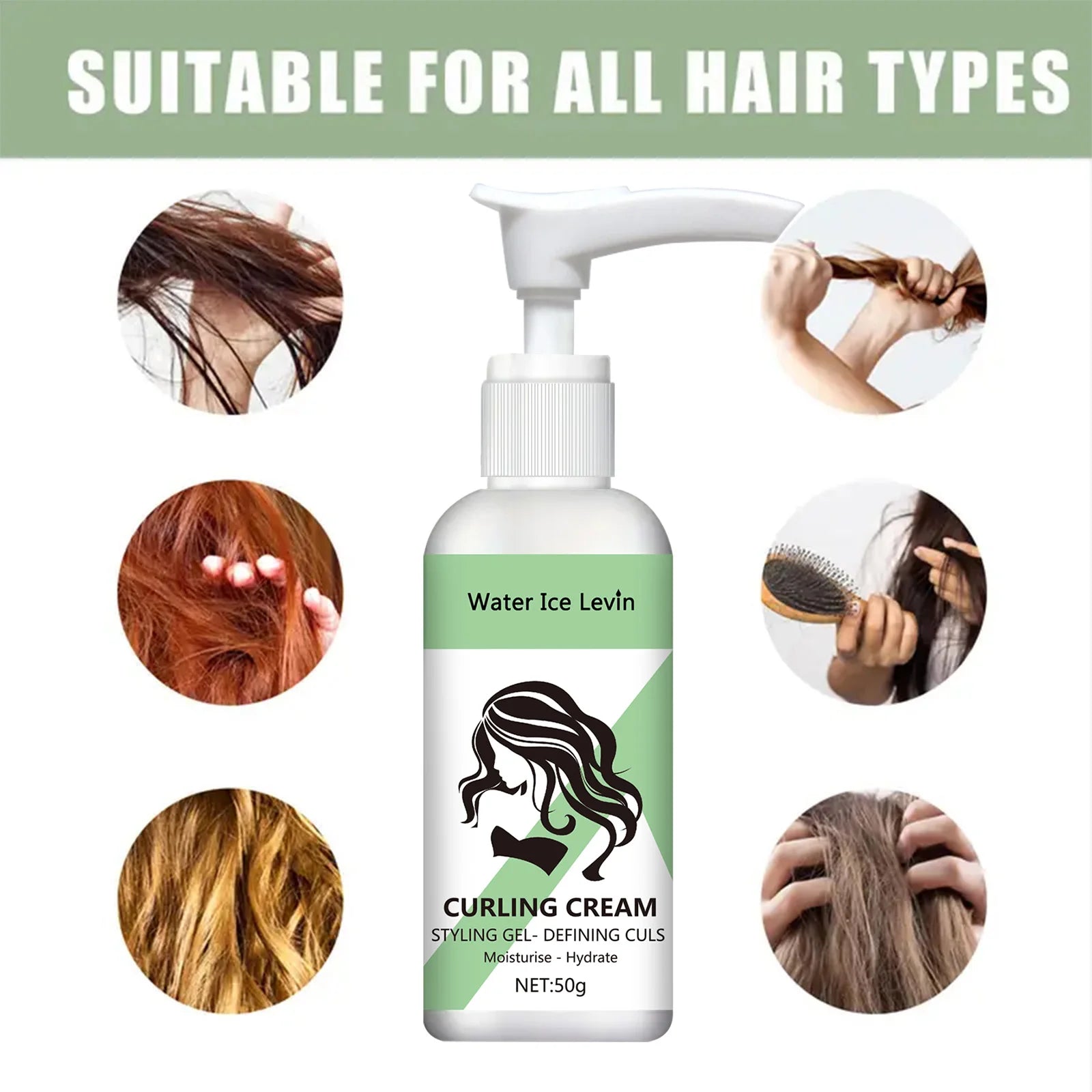 Curly Hair Elastin Moisturizing Styling Cream 50g