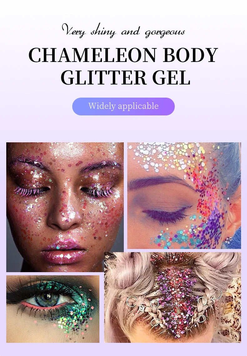 O'CHEAL Chameleon Glitter Gel Body Face and Hair Shimmer Makeup
