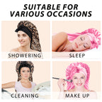 2 Pack Silk Sleep Bonnet Adjustable Hair Protection Cap for Frizz Control
