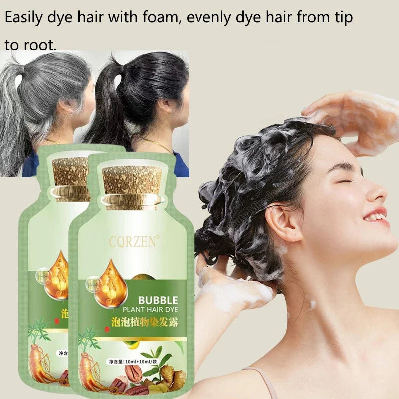 Natural Plant Herbal Extract Hair Dye Shampoo for Gray Hair Coverage - 7