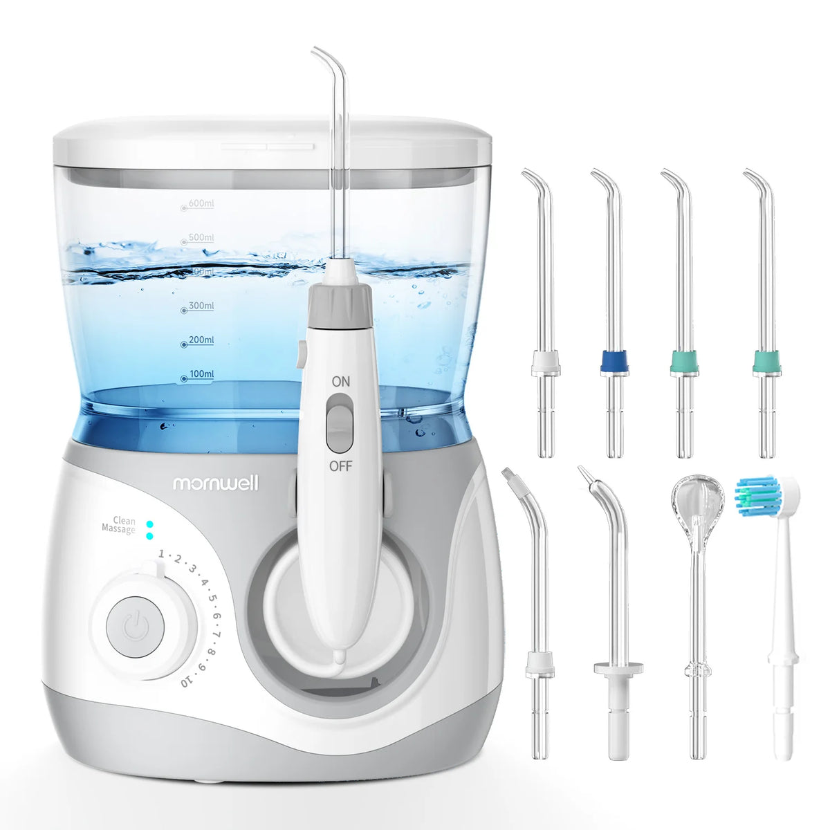 Electric Water Flosser for Teeth with 8 Nozzles and 10 Pressure Settings