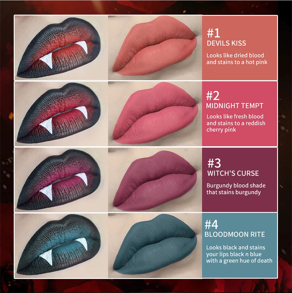 Bloody Matte Lip Stain for Halloween and Theatrical Makeup