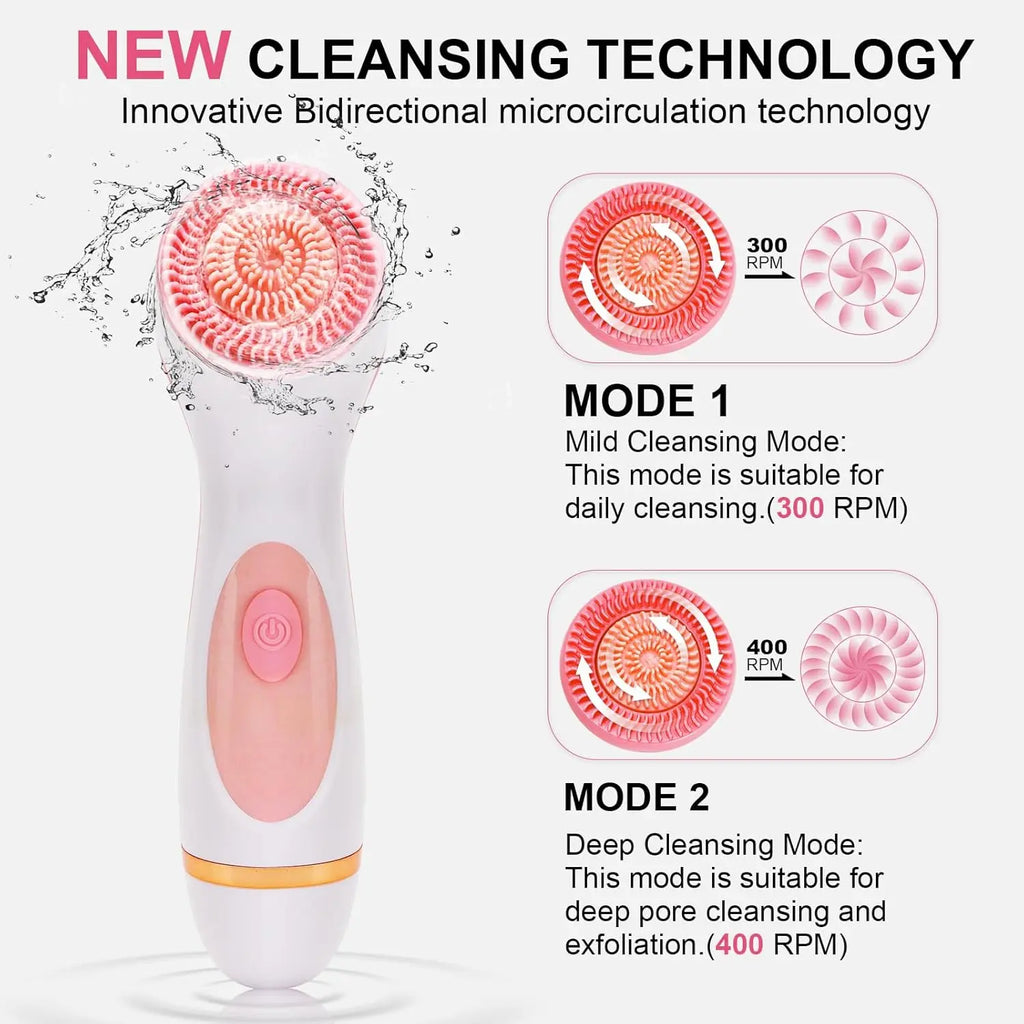 3-in-1 Electric Facial Cleansing and Exfoliating Brush