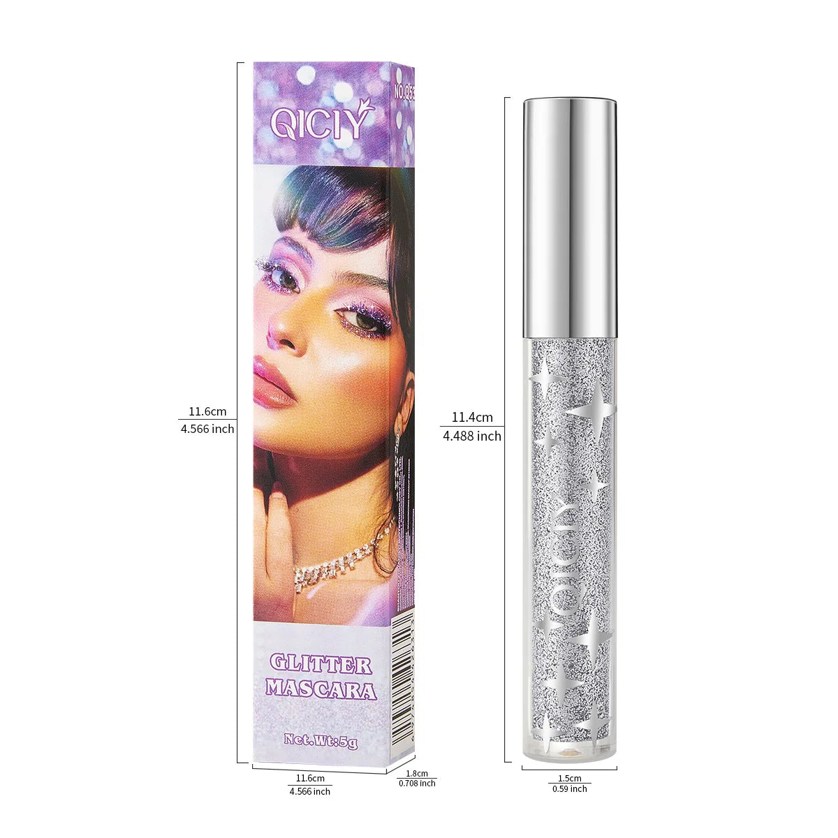 Glitter Mascara Waterproof Shiny Lash Enhancer for Party Makeup - 4