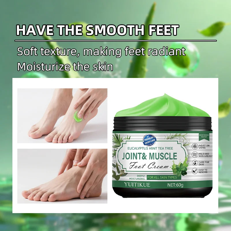 Eucalyptus Mint Tea Tree Foot Cream Moisturizing Muscle Relief 60g