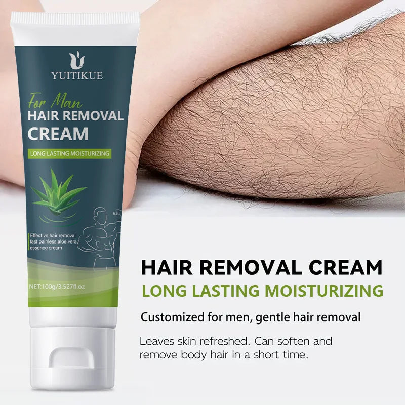Mens Hair Removal Cream Painless Body Depilatory Cream 100g - 5