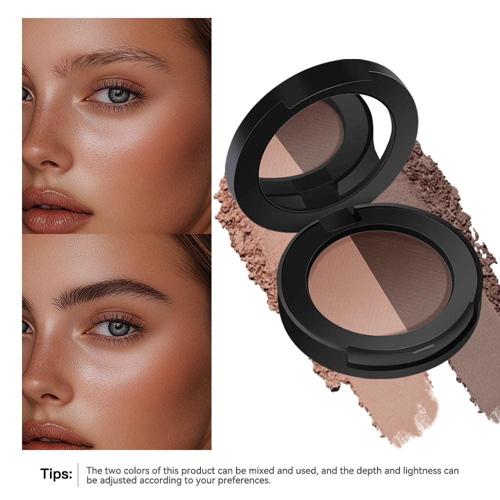 Dual-Tone Eyebrow Powder Palette with Brush - 3