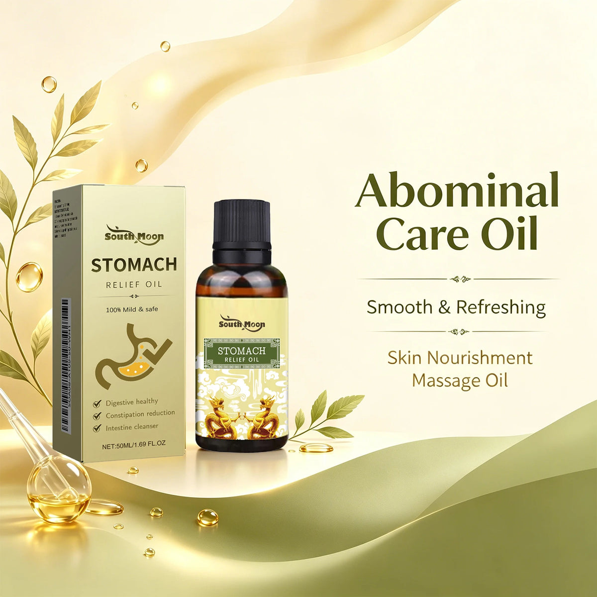 Herbal Abdominal Massage Oil for Natural Stomach Relief