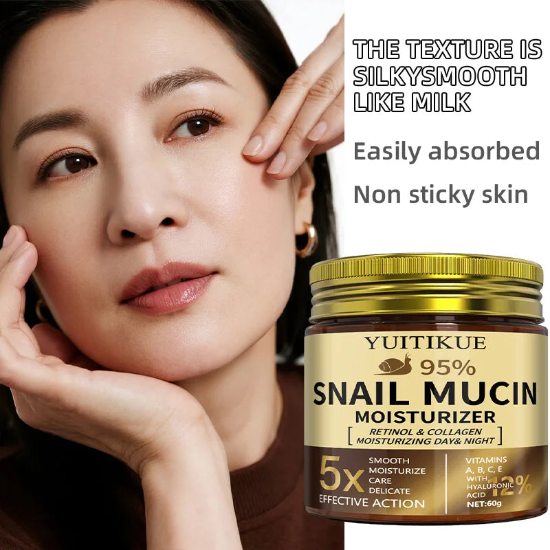 YUITIKUE Snail Mucin Cream Retinol and Collagen Face Moisturizer 60g