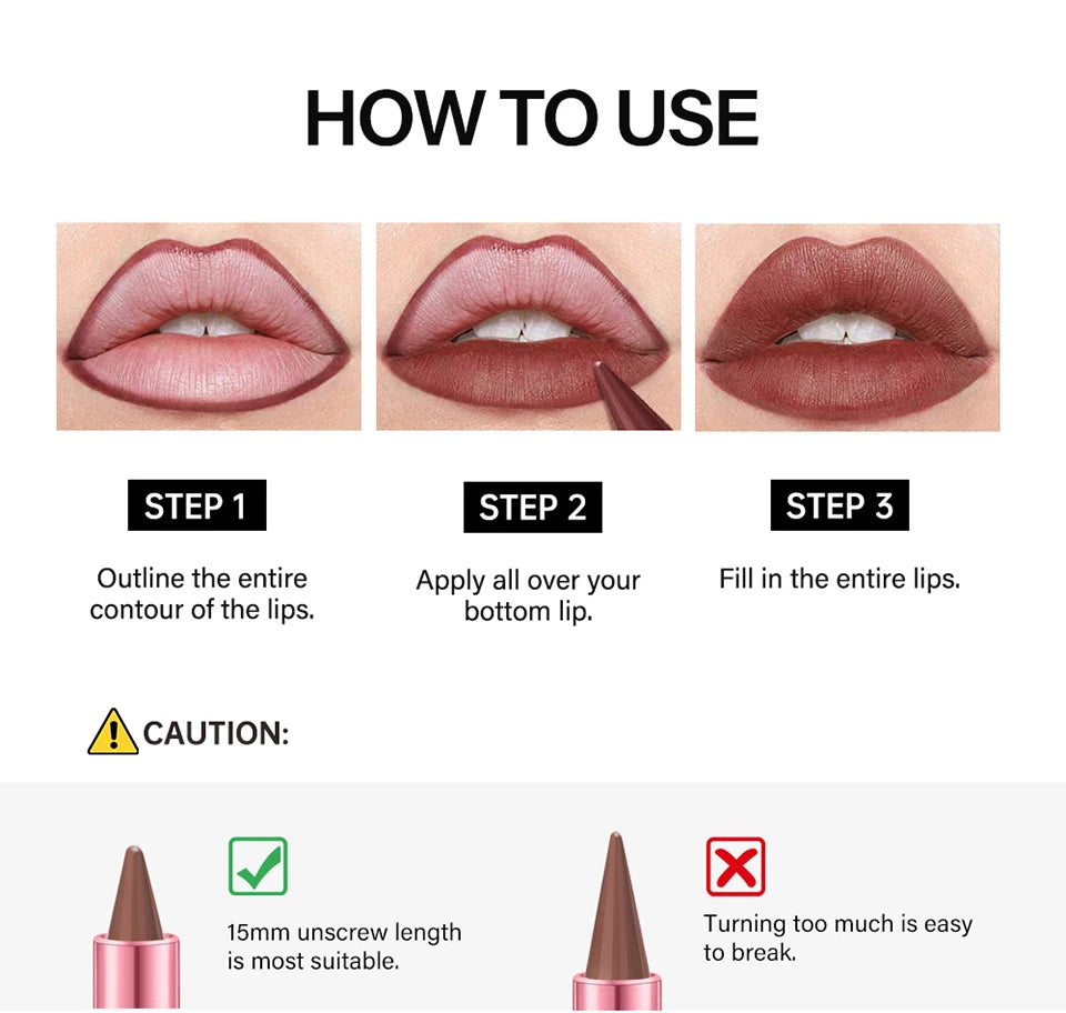 2-in-1 Waterproof Matte Lipstick and Lip Liner