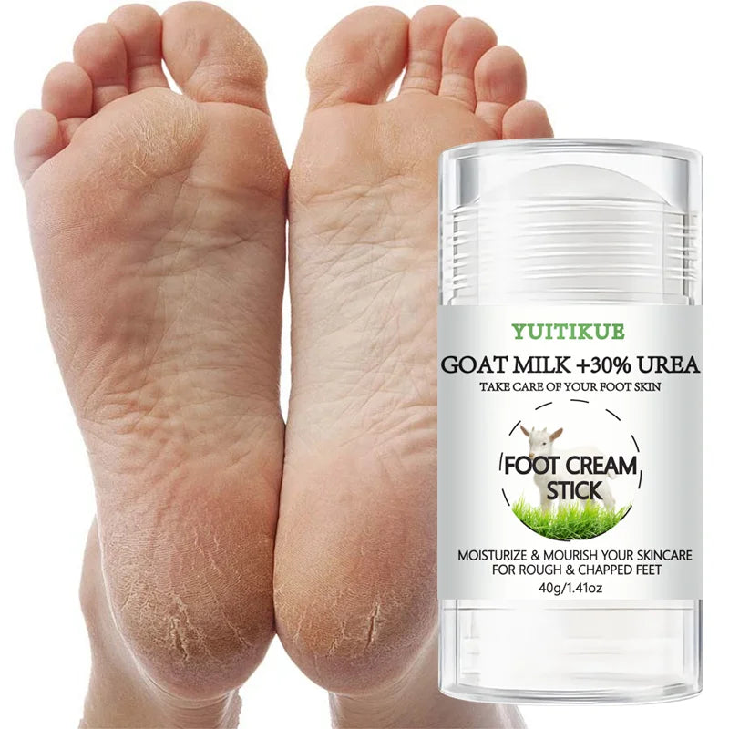 YUITIKUE 30% Urea Goat Milk Foot Cream Stick for Dry Cracked Heels 40g