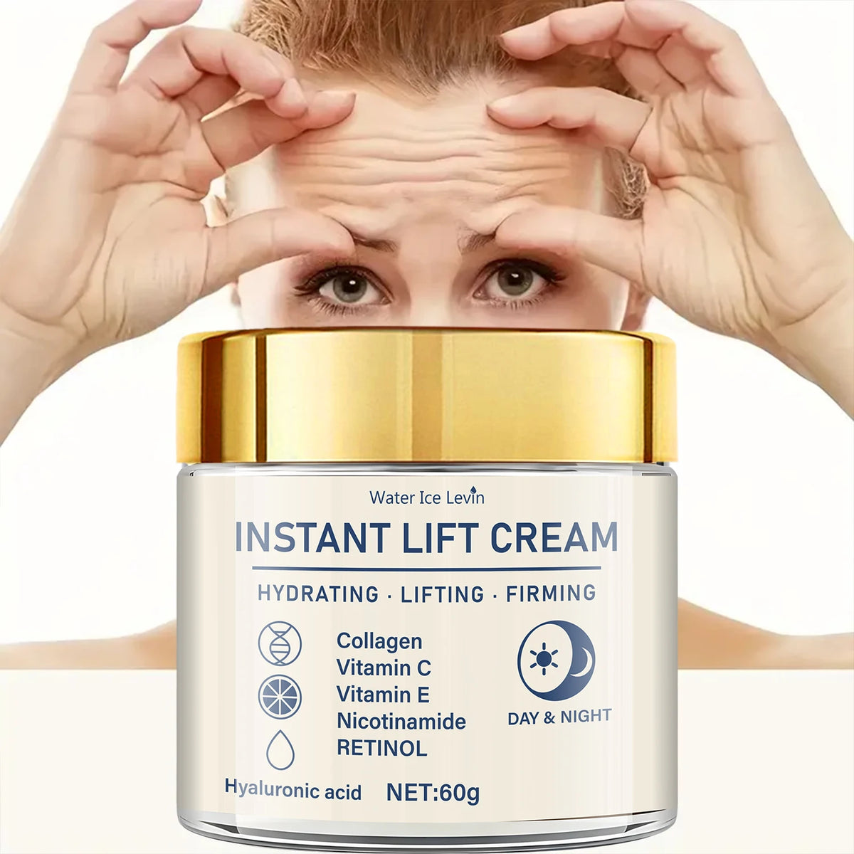 Instant Facial Firming Lifting Cream Retinol Hyaluronic Acid Moisturizer