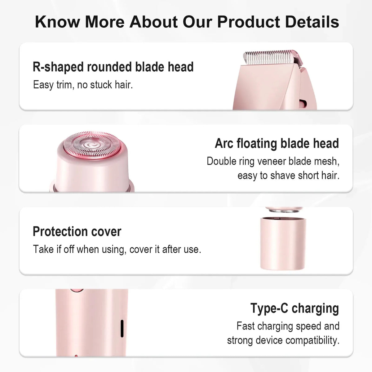 Electric Waterproof Shaver for Women Bikini and Body Hair Removal