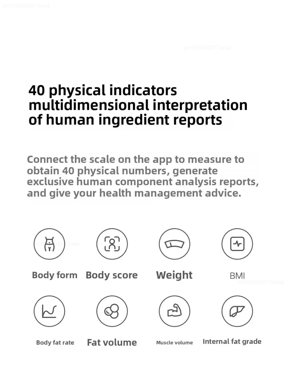 Mijia Smart Scale S800 8-Electrode Body Fat Analyzer Bluetooth Scale - 12