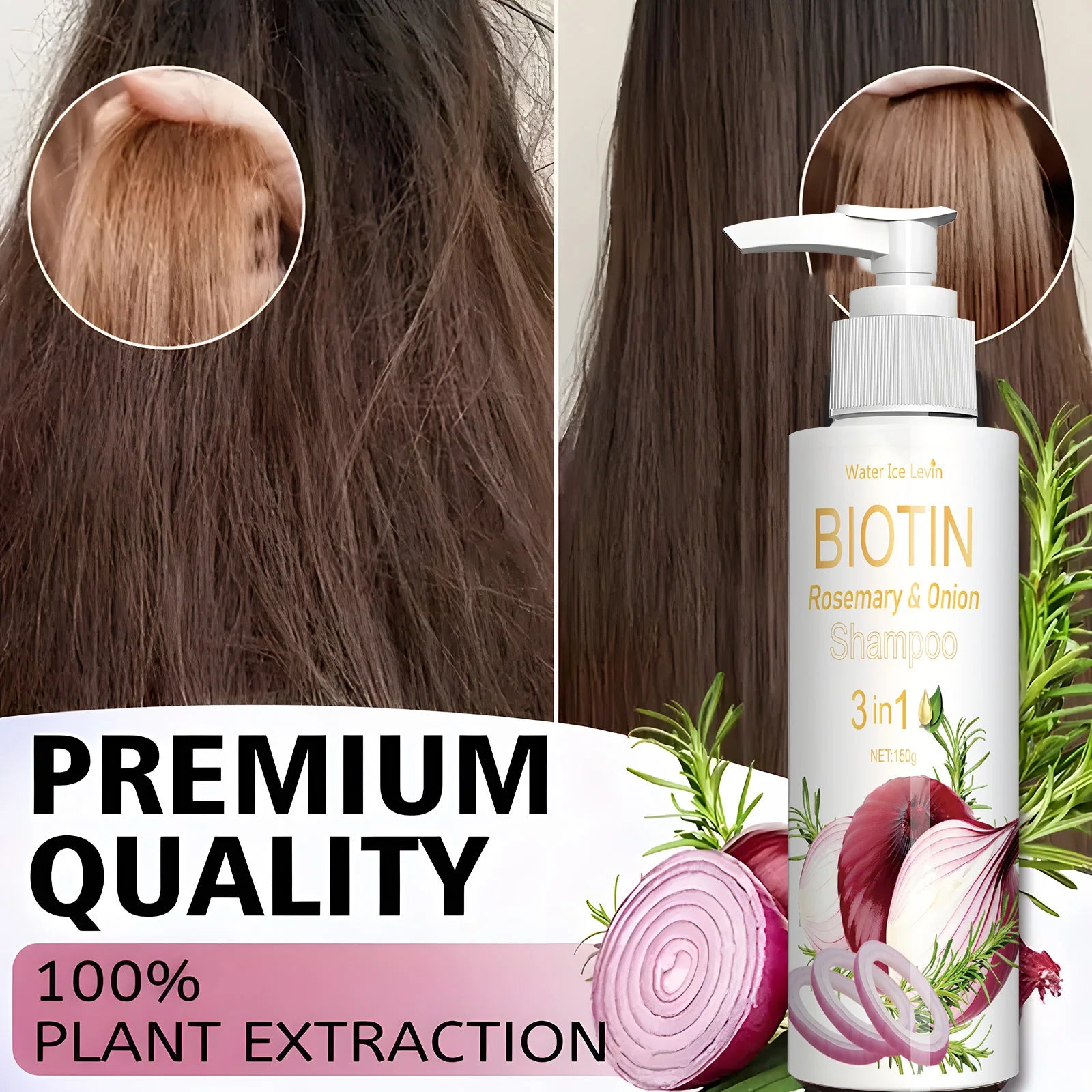 Biotin Rosemary and Onion 3-in-1 Hair Strengthening Shampoo 150g - 4