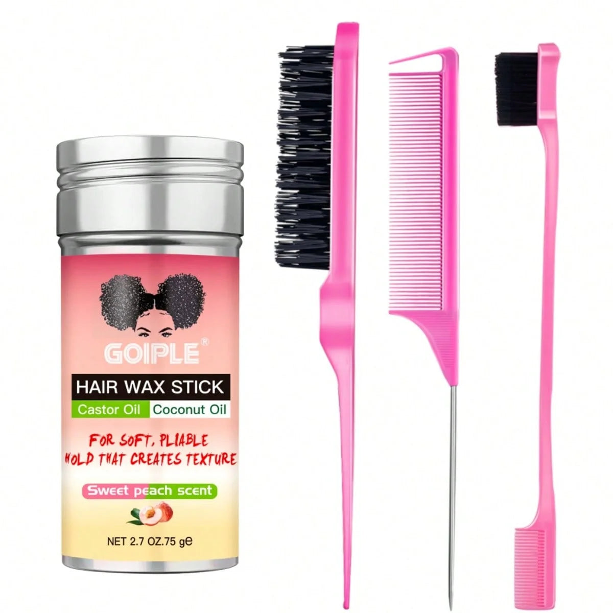 Goiple Hair Wax Stick and Styling Brush Set for Wigs and Flyaways