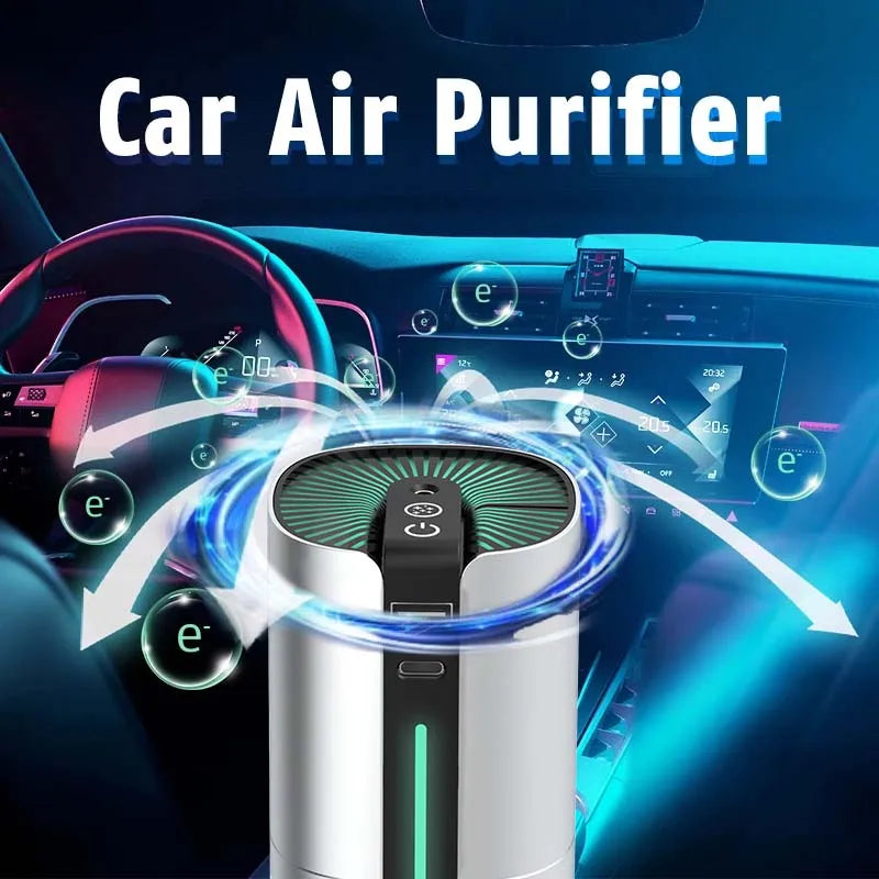 Portable Car Air Purifier Ionizer and HEPA Smoke Filter - 3