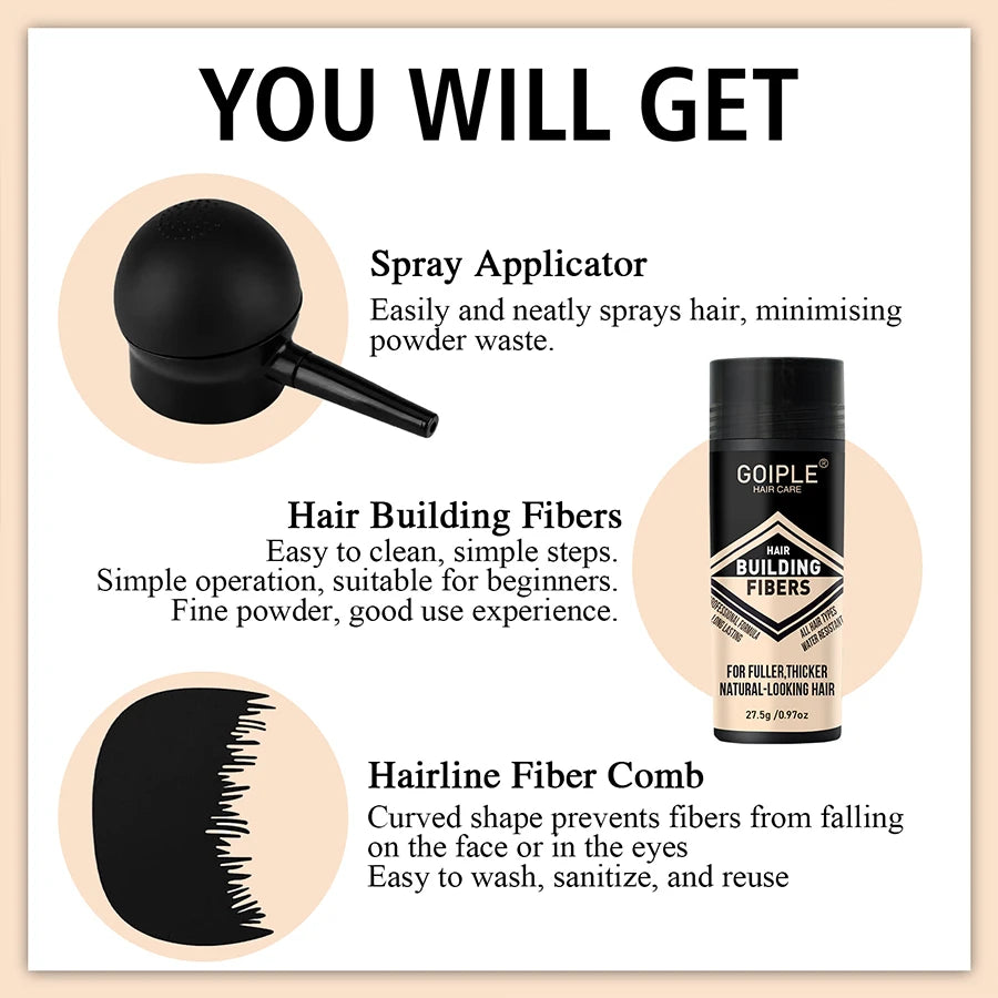 Goiple Hair Building Fibers Kit Instant Thickener and Styling Spray