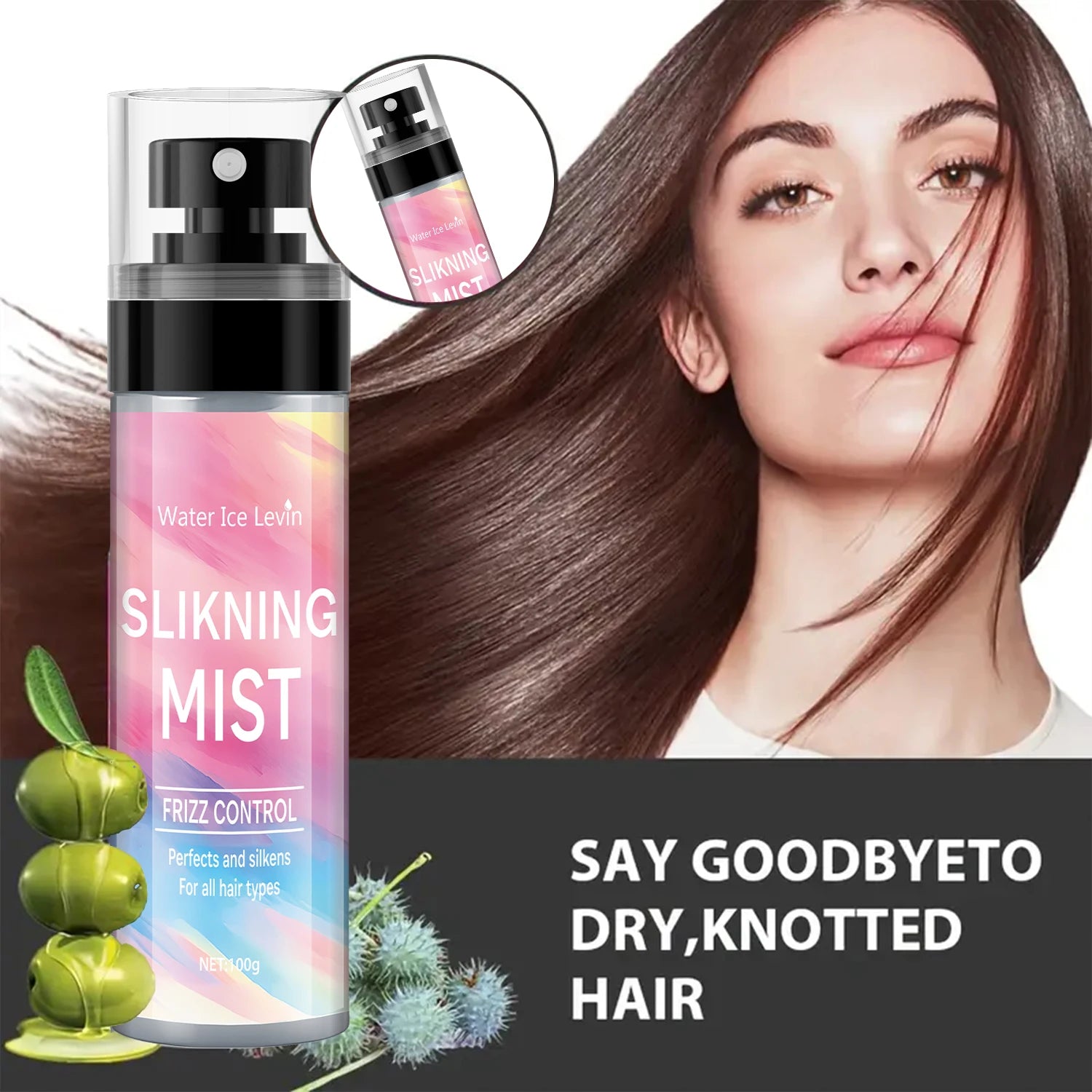 100ml Leave-in Hair Care Spray for Styling and Frizz Control