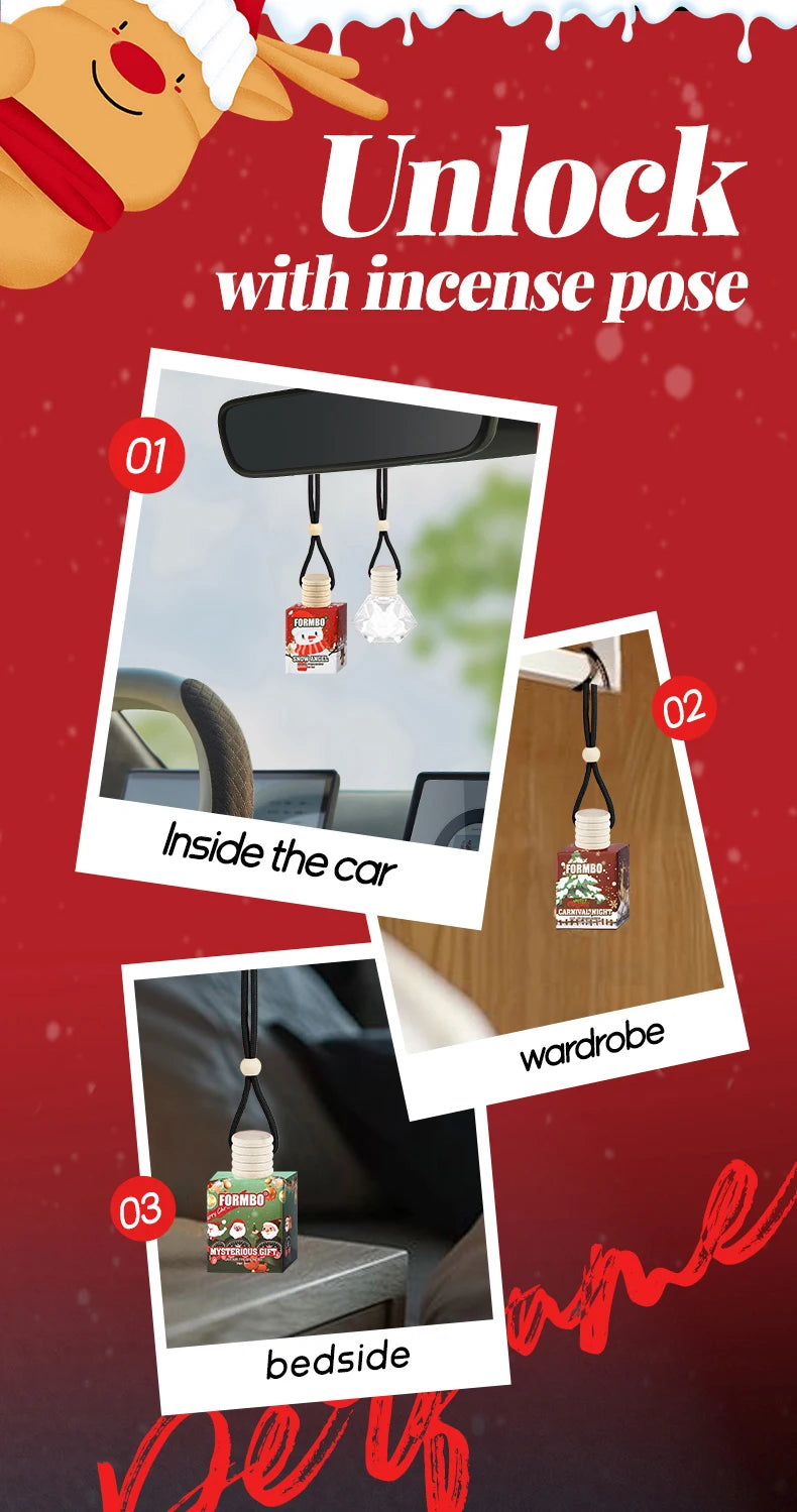 4pc Christmas Car Air Freshener Set Hanging Perfume Diffuser - 19