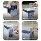 Portable Mini Air Cooler USB Desktop Fan with Humidifier and Night Light