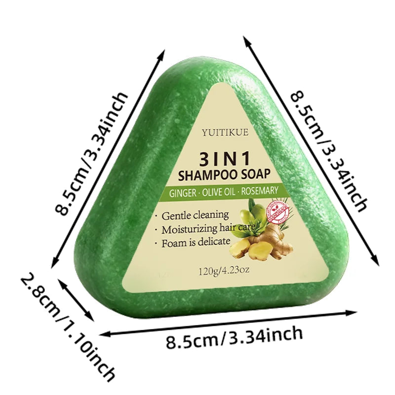 3 In 1 Ginger Rosemary Olive Oil Solid Shampoo Bar 120g - 16