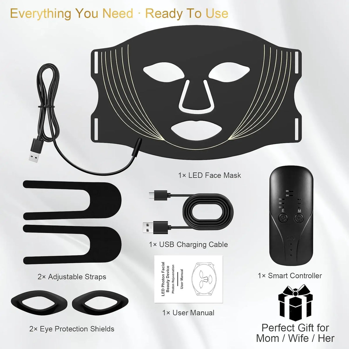 7-Color LED Light Therapy Face Mask for Skin Rejuvenation