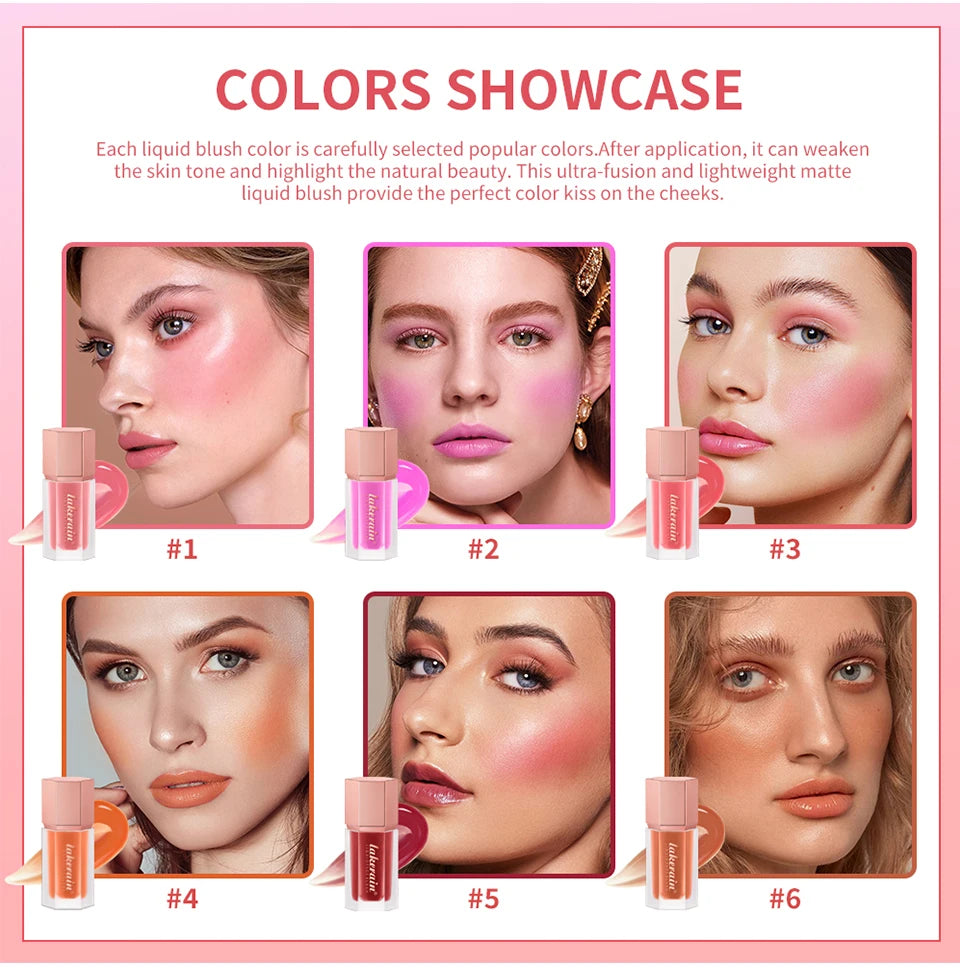 Waterproof Matte Liquid Blush with Built-in Applicator - 9