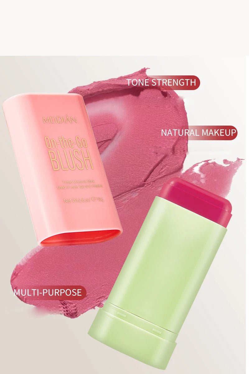 Meidian On The Go Waterproof Blusher Stick Cream Face Makeup