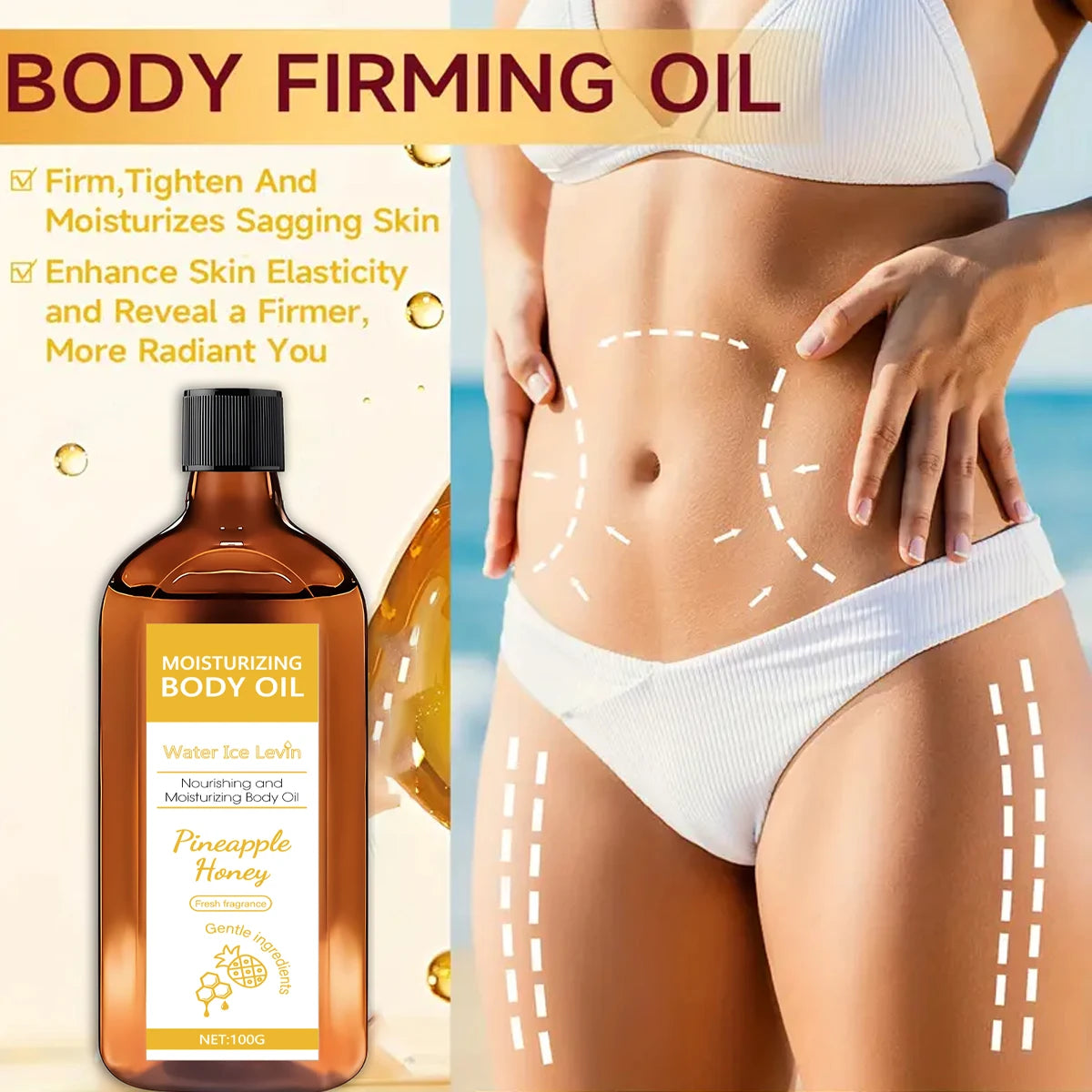 Pineapple Honey Moisturizing Body Oil Hydrating Skincare Treatment