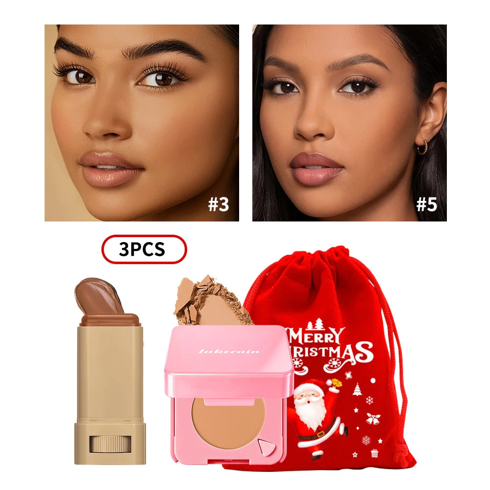 Matte Foundation Stick and Setting Powder Makeup Set - 37