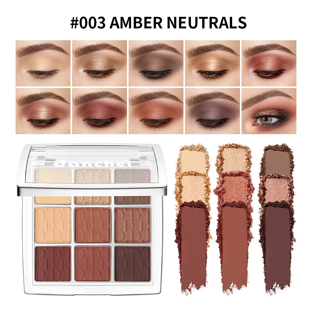 9-Color Pigmented Eyeshadow Palette for Everyday Makeup Looks