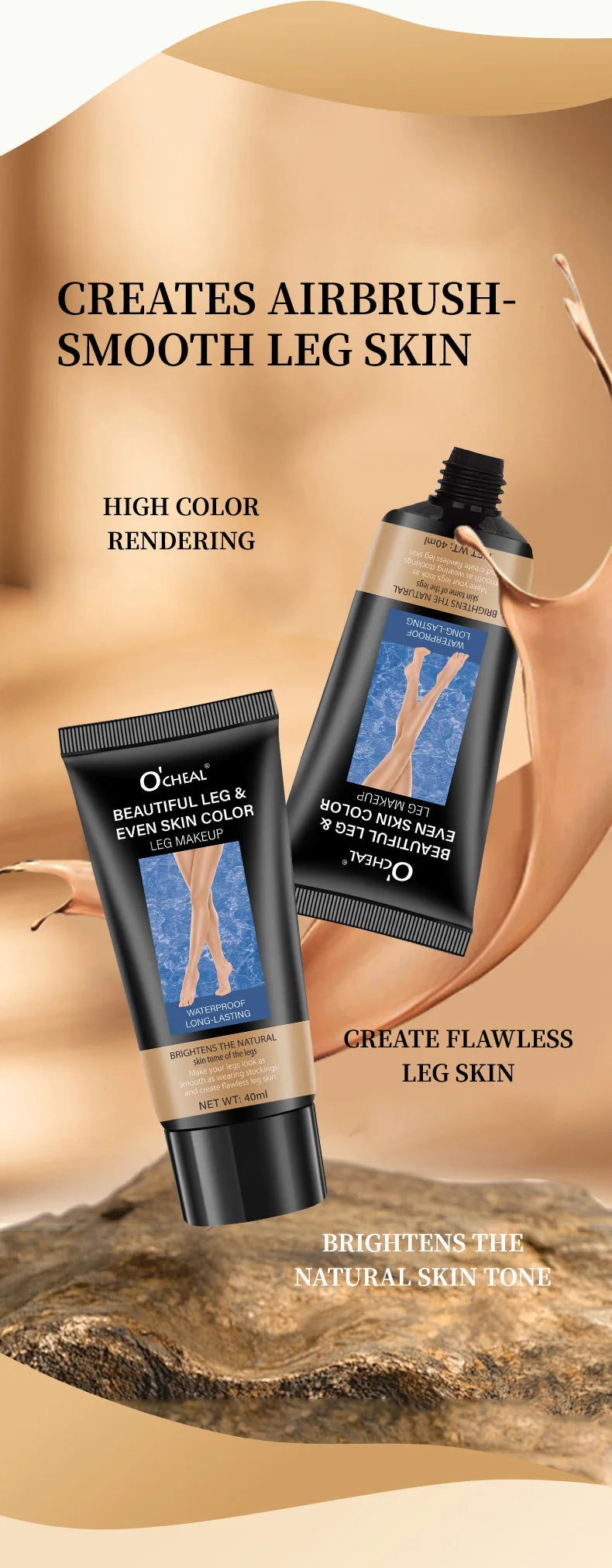 O'CHEAL Leg Makeup Concealer Waterproof Airbrush Finish Foundation