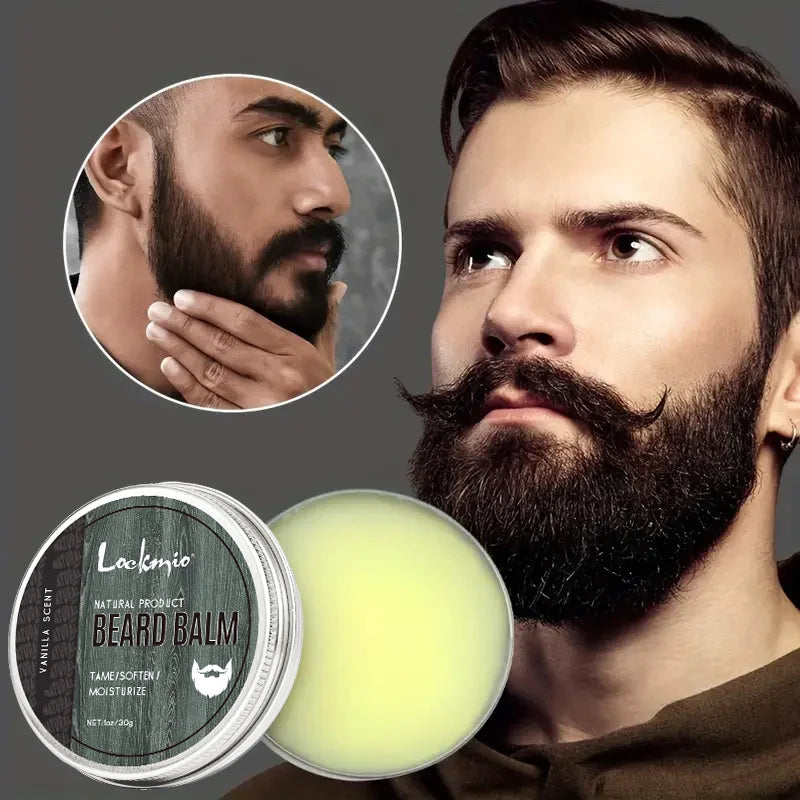 Lockmio Natural Vanilla Beard Balm for Softening Grooming and Styling