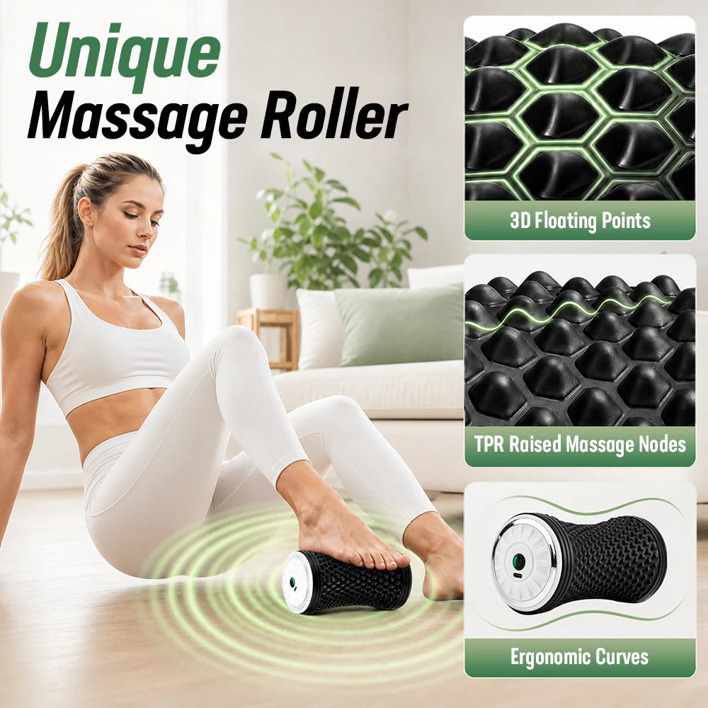Electric Vibrating Muscle Massage Roller for Deep Tissue Recovery