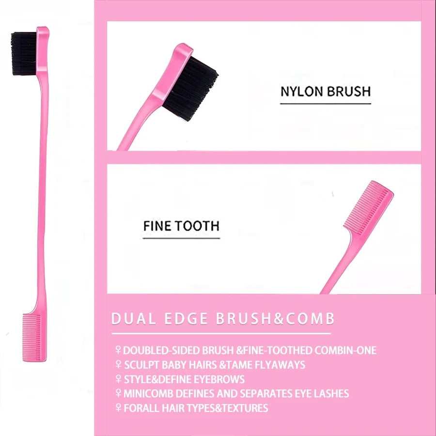 Lace Tint Mousse Wax Stick Edge Control Gel Band and Brush Set - 19