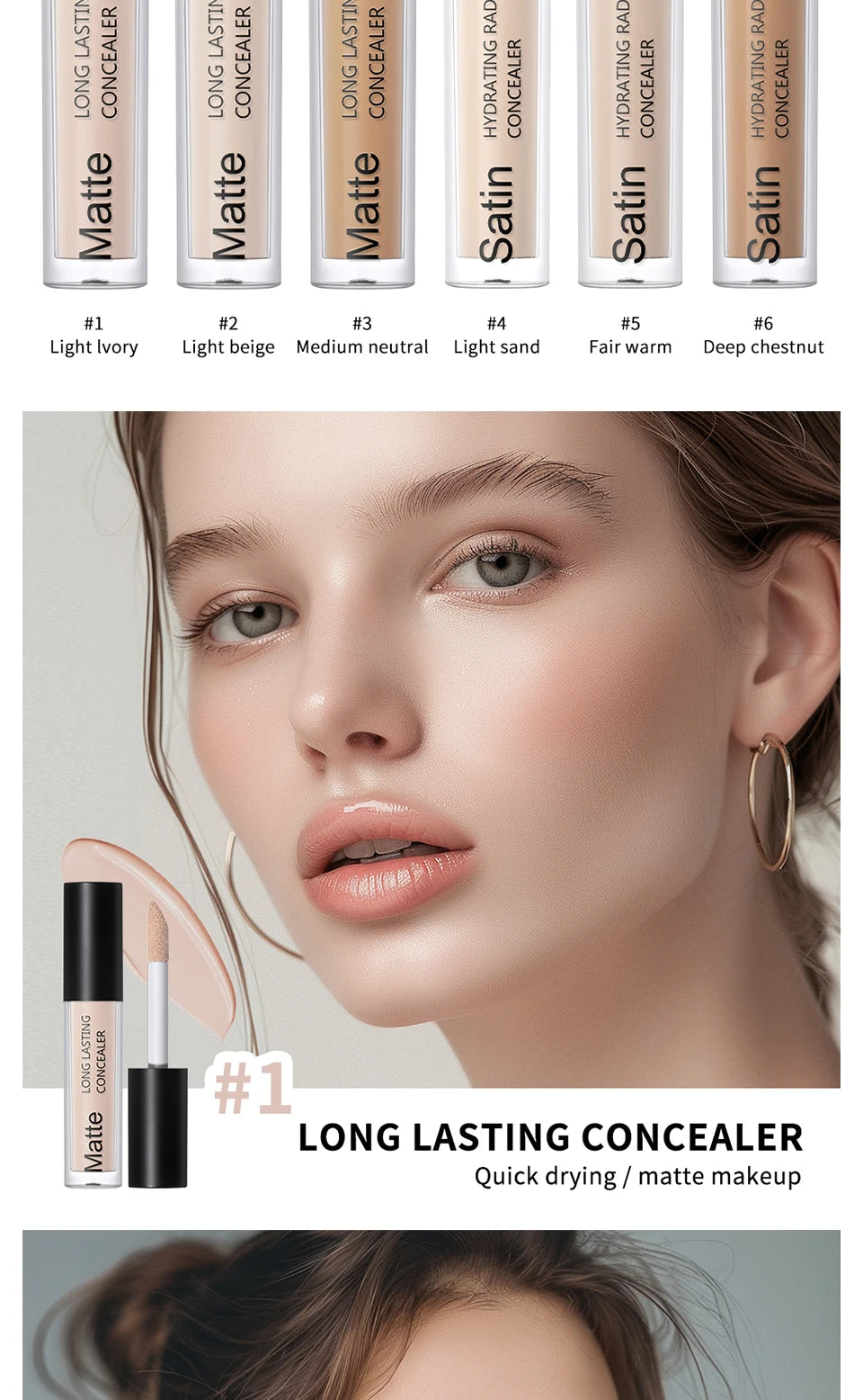 Full Coverage Matte Liquid Concealer for All Skin Types - 8