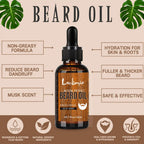 Lockmio Natural Musk Beard Oil and Balm Grooming Kit for Men
