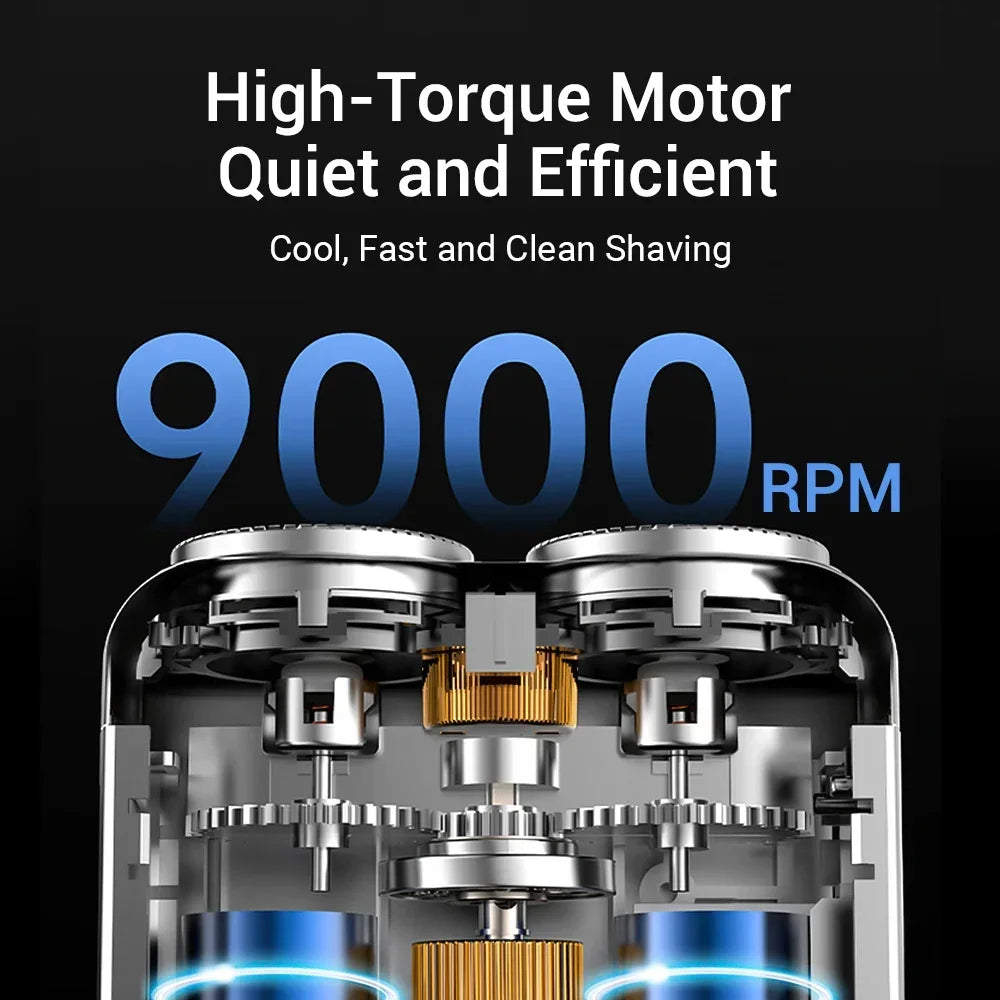 Portable Electric Shaver with LED Display for Wet and Dry Grooming