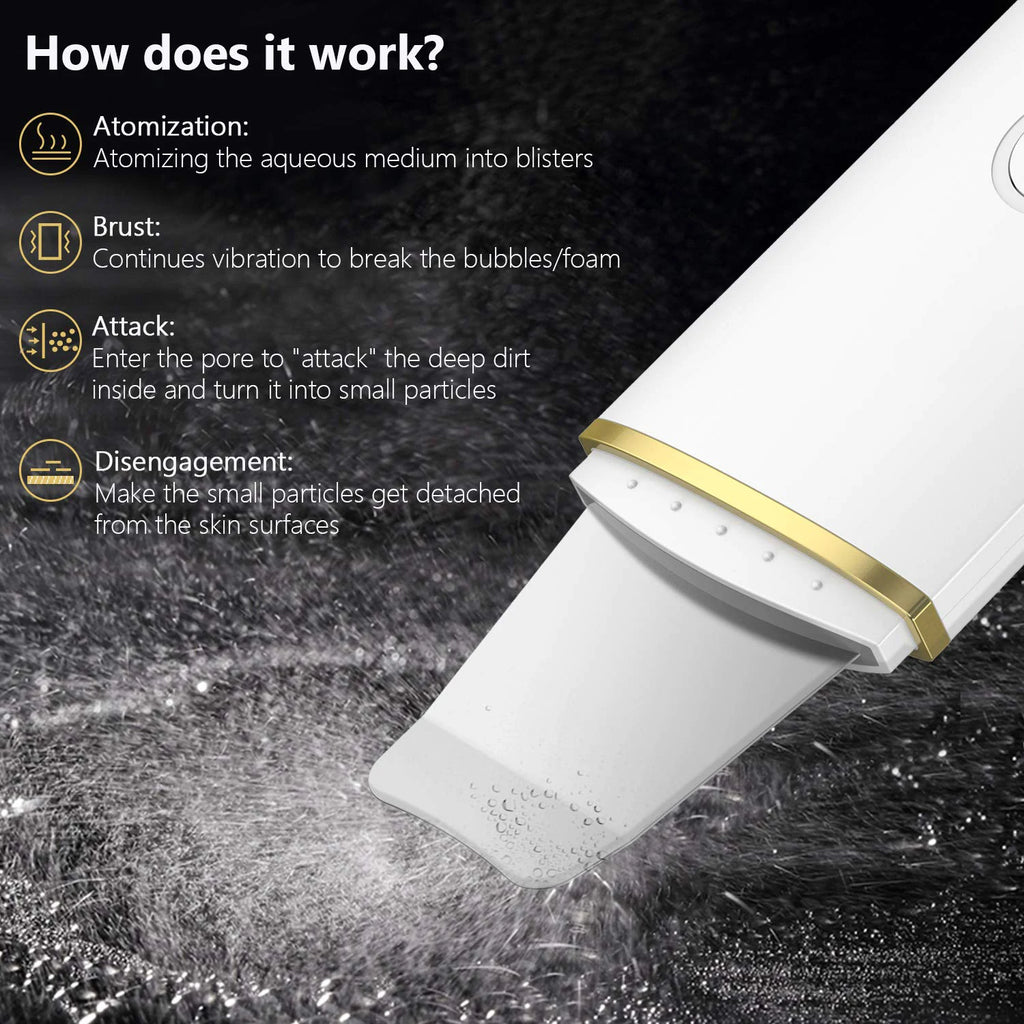 Ultrasonic Skin Scrubber and Facial Pore Cleansing Spatula